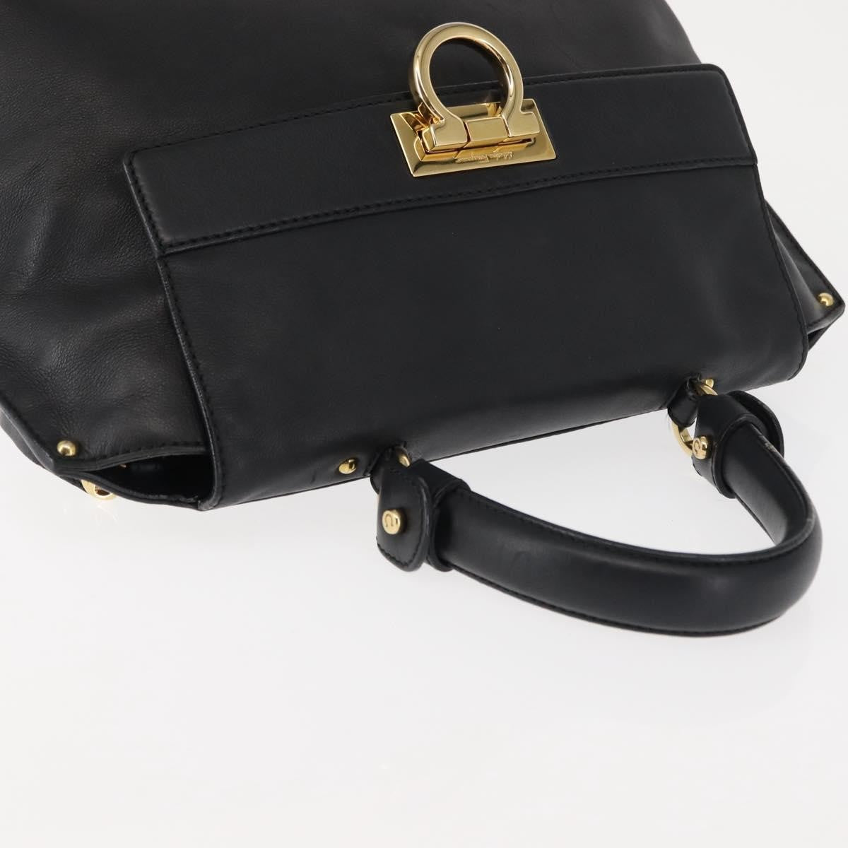 Salvatore Ferragamo Sofia Satchel Leather, BLACK, LEATHER, Handbag
