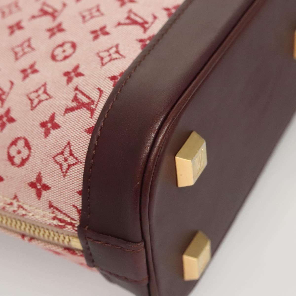 Louis Vuitton Alma Handbag Mini Lin, RED, CANVAS, Handbag