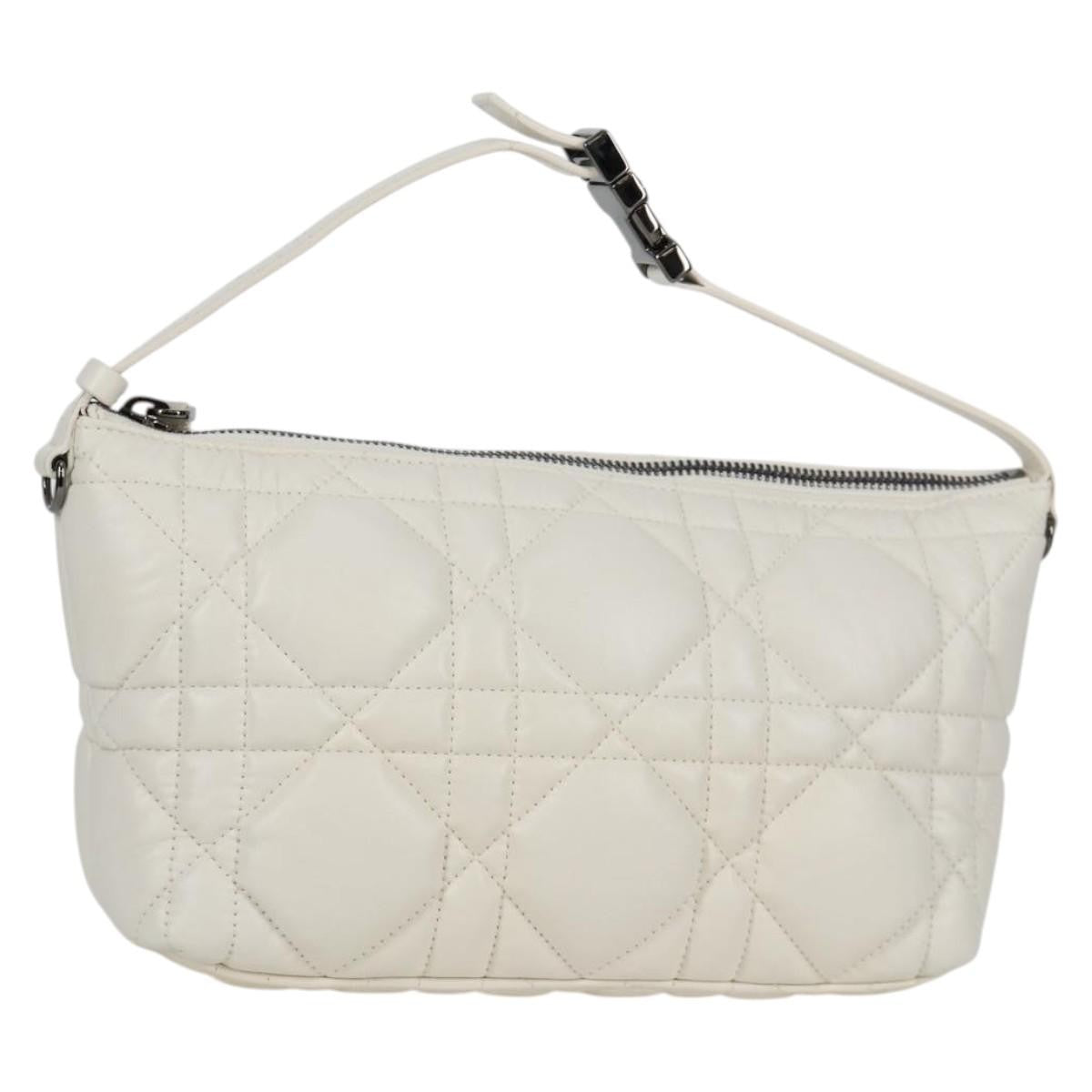Christian Dior DiorTravel Nomad Pouch Macrocannage Quilt Calfskin, WHITE, LEATHER, Clutche & pouche