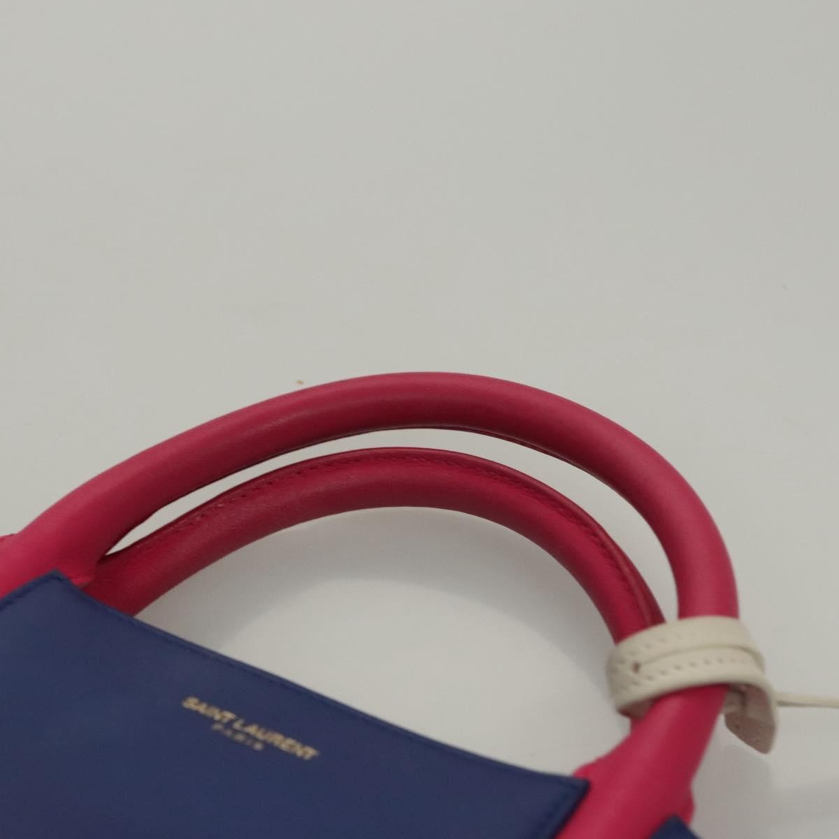 Saint Laurent Rive Gauche Cabas Leather, BLUE, LEATHER, Tote bag