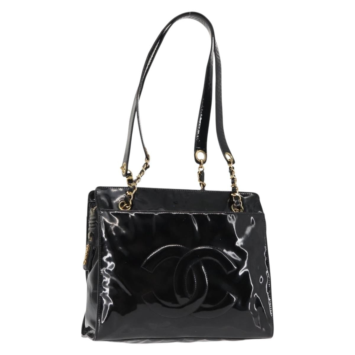 Chanel Coco Mark Patent Leather, BLACK, PATENT_LEATHER, Shoulder bag