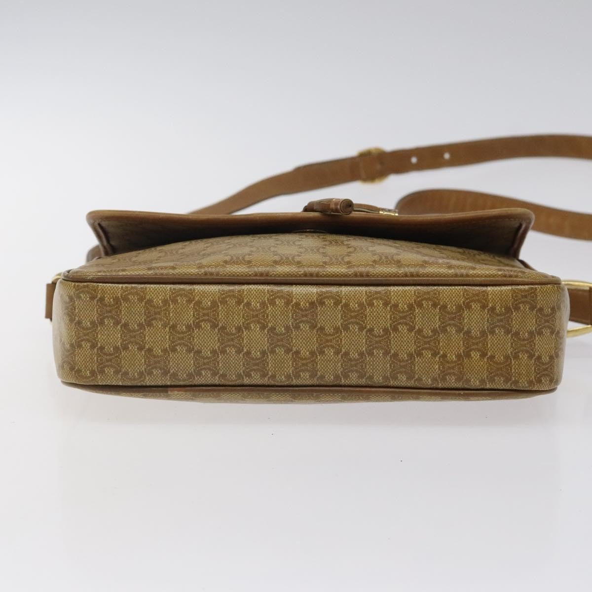 Celine Vintage Macadam Shoulder Bag Canvas, BEIGE, CANVAS, Shoulder bag
