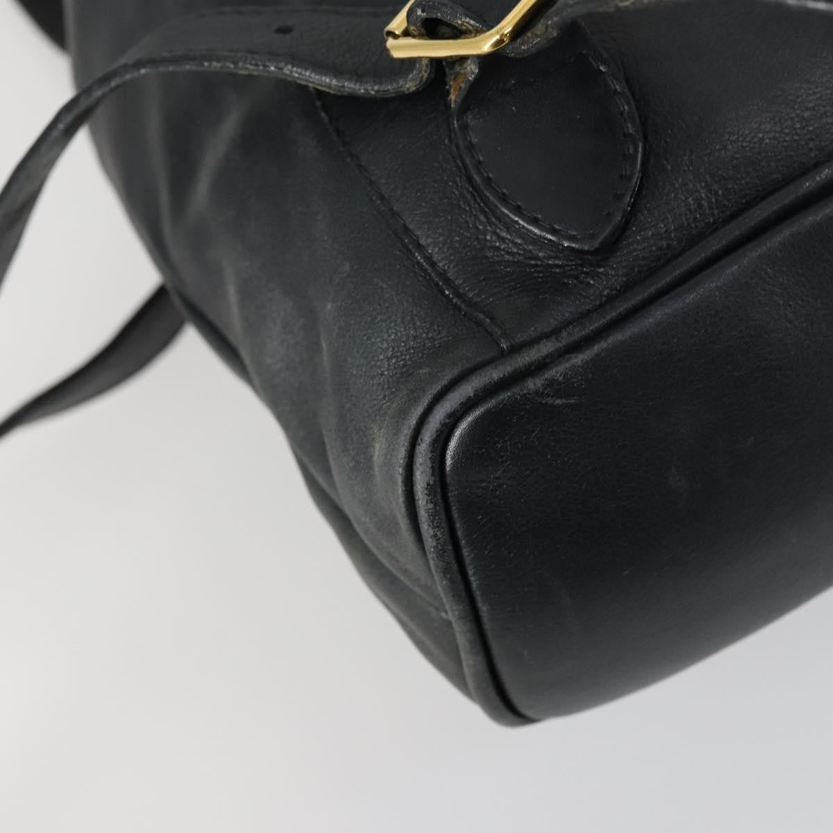 Gucci Vintage Bamboo Backpack Leather, BLACK, LEATHER, Backpack