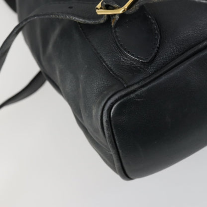 Gucci Vintage Bamboo Backpack Leather, BLACK, LEATHER, Backpack