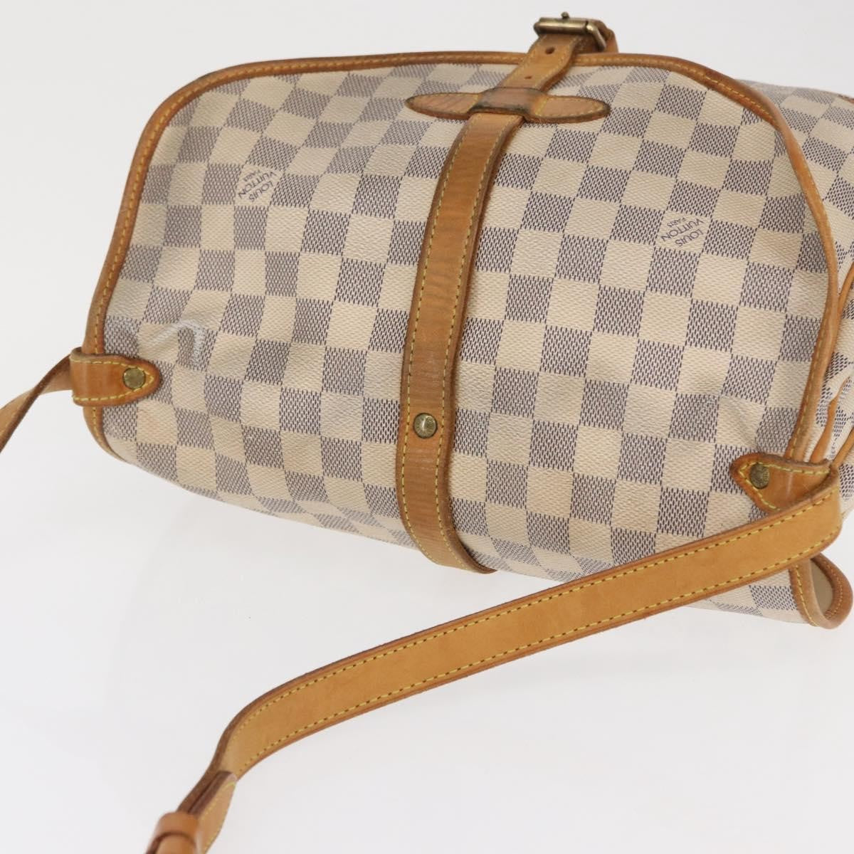 Louis Vuitton Saumur Handbag Damier, BEIGE, CANVAS, Shoulder bag