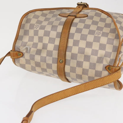 Louis Vuitton Saumur Handbag Damier, BEIGE, CANVAS, Shoulder bag