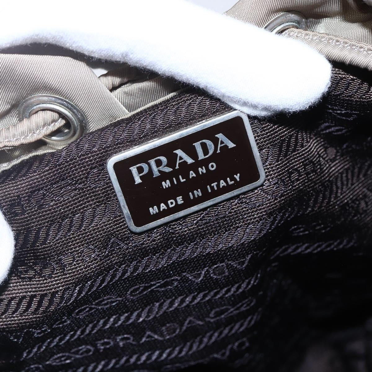 Prada Front Pocket Buckle Backpack Nylon, BEIGE, NYLON, Backpack