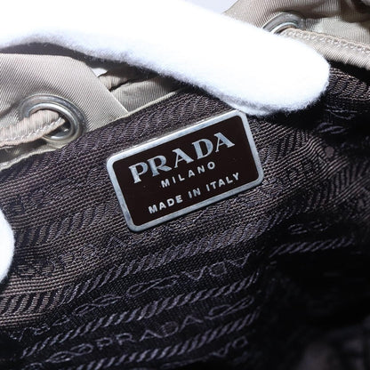 Prada Front Pocket Buckle Backpack Nylon, BEIGE, NYLON, Backpack