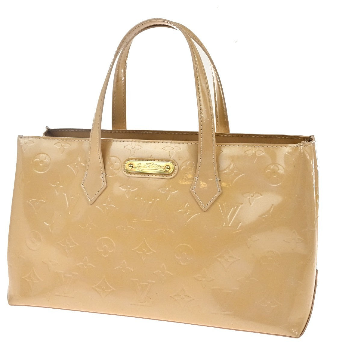 Louis Vuitton Wilshire Handbag Monogram Vernis, BEIGE, PATENT_LEATHER, Handbag