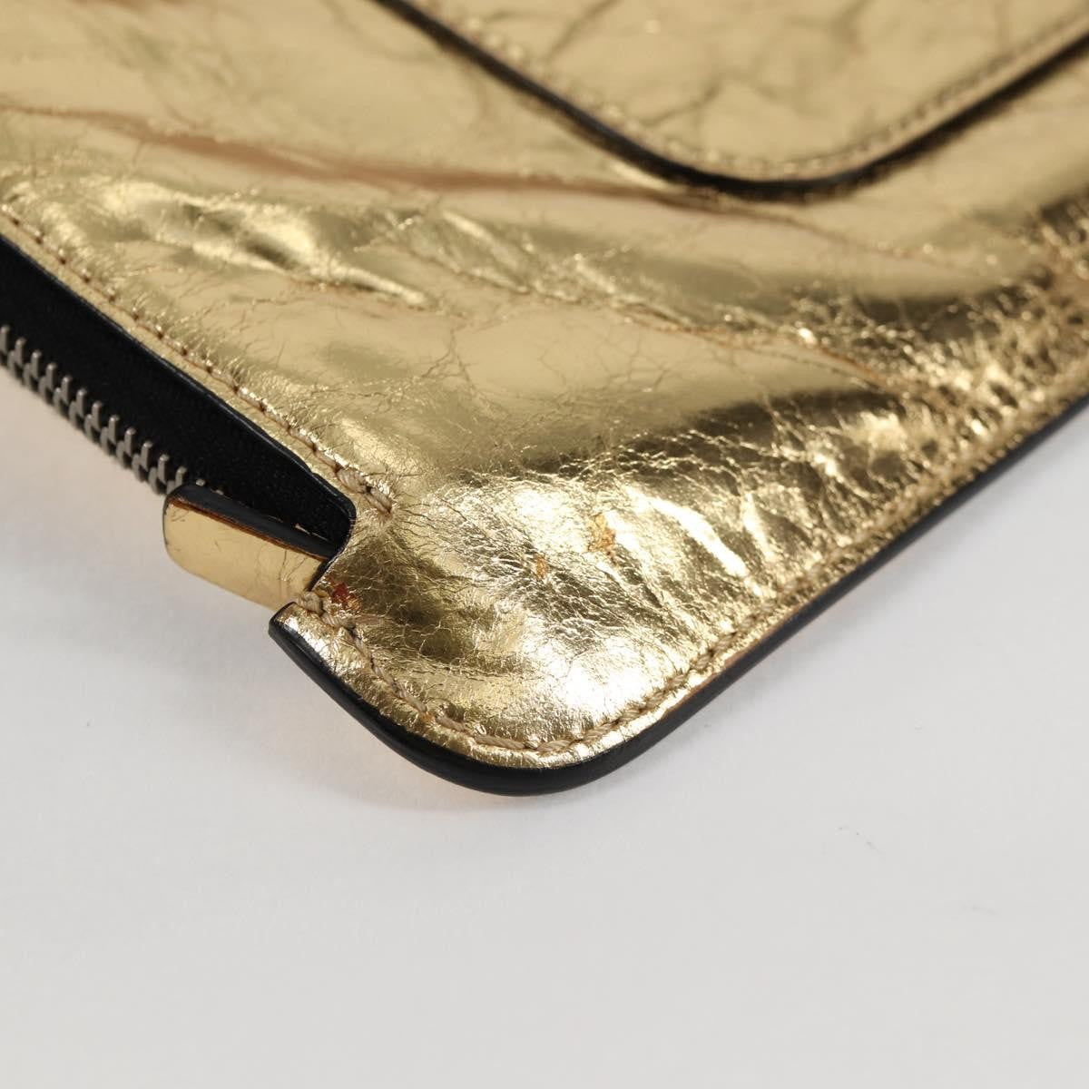 Chanel Feminine Pouch Crinkled Leather, GOLD, LEATHER, Clutche & pouche