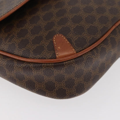 Celine Vintage Macadam Shoulder Bag Canvas, Brown, PVC, Shoulder Bag