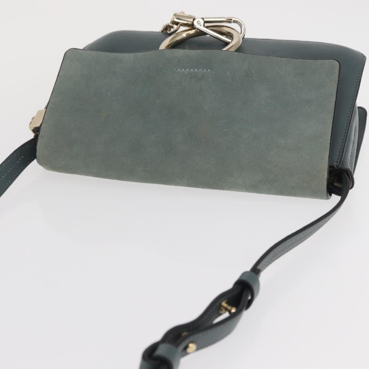Chloe Faye Shoulder Bag Leather and Suede, GREEN, LEATHER, Shoulder bag