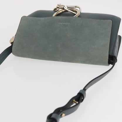 Chloe Faye Shoulder Bag Leather and Suede, GREEN, LEATHER, Shoulder bag