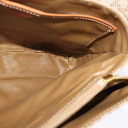 Celine Vintage Macadam Handbag Canvas and Leather, Beige, Canvas, Handbag
