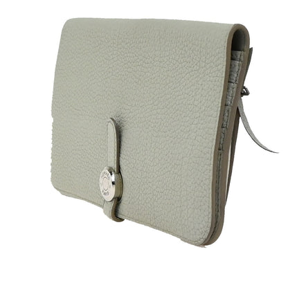 Hermes Dogon Duo Combined Wallet Leather, GRAY, LEATHER, Wallets