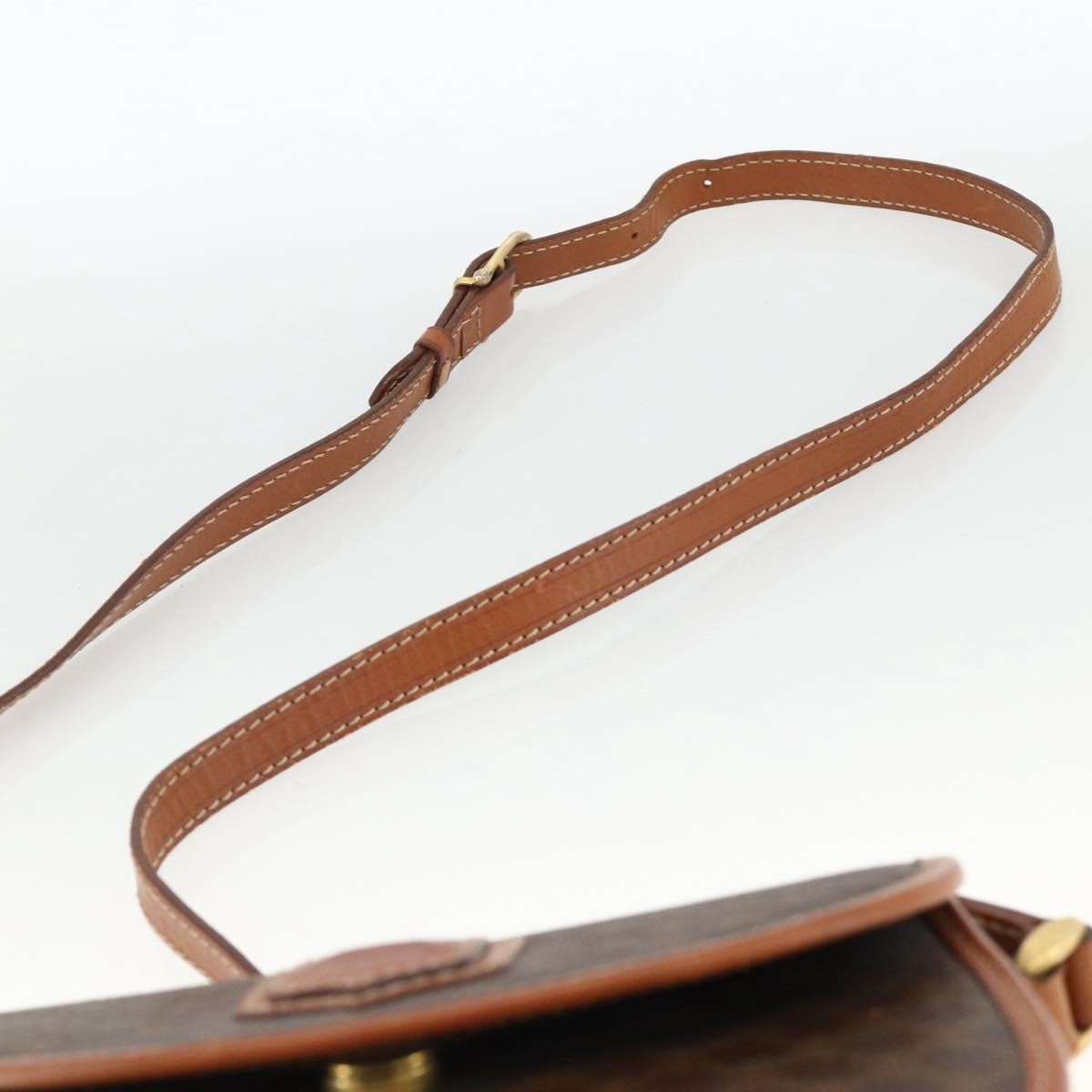 Celine Vintage Macadam Shoulder Bag Canvas and Leather, Brown, Canvas, Shoulder Bag