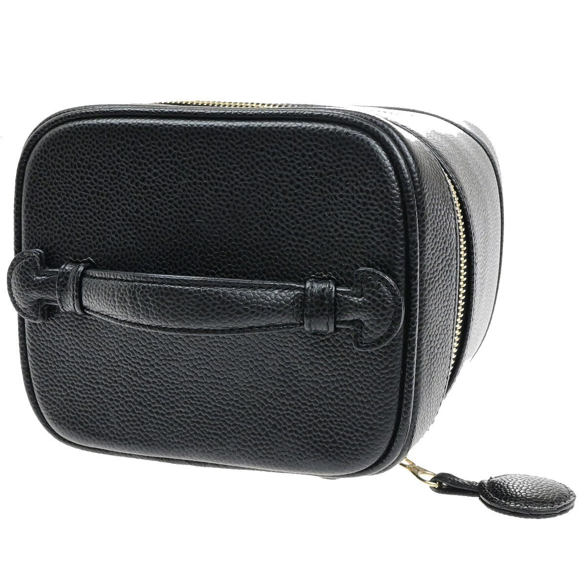 Chanel Vintage Timeless Cosmetic Case Caviar, BLACK, CALFSKIN, Handbag