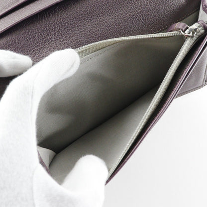 Chanel Camellia Bifold Card Case Leather, PURPLE, LEATHER, Wallets
