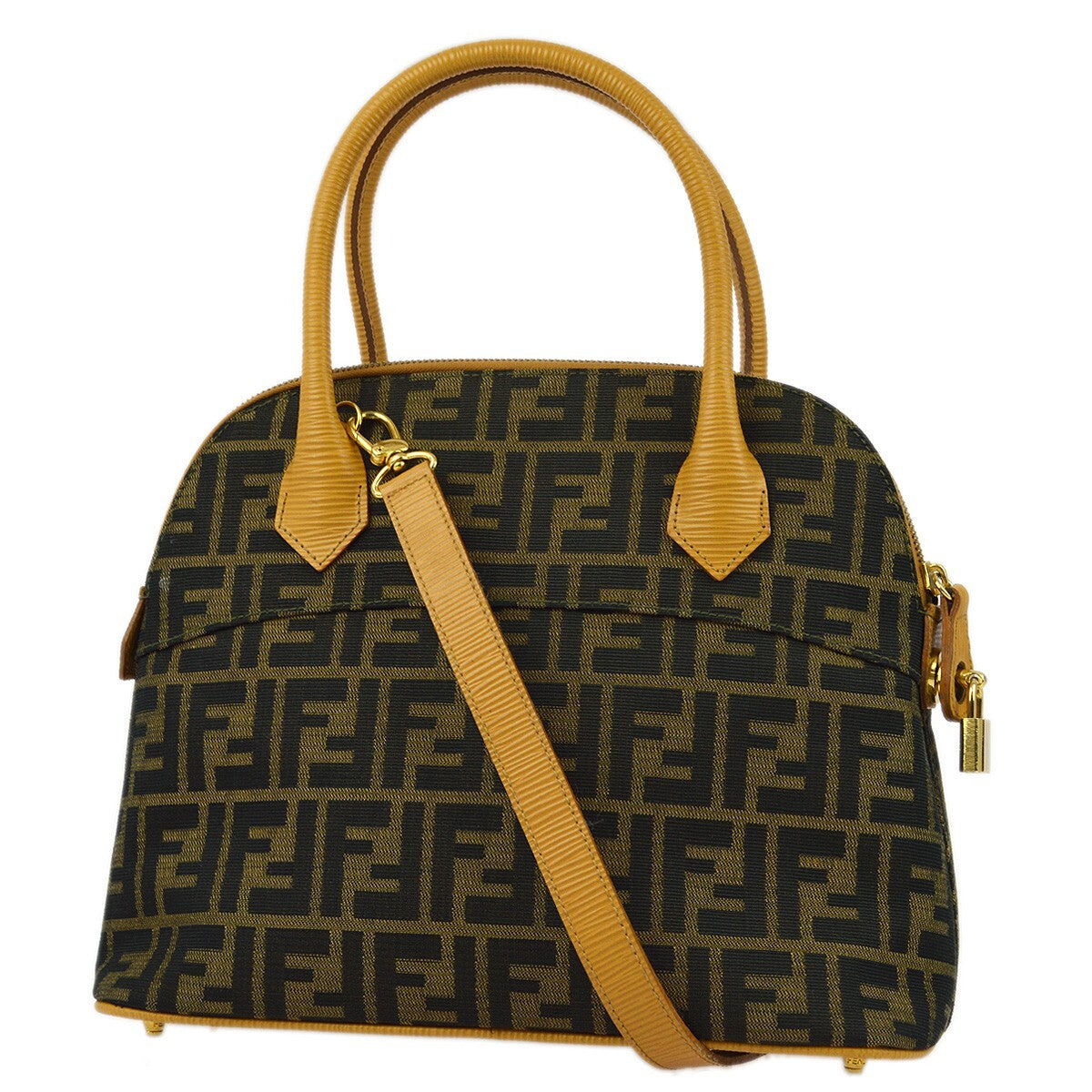 Fendi Convertible Dome Bag Zucca Canvas, BROWN, CANVAS, Bag