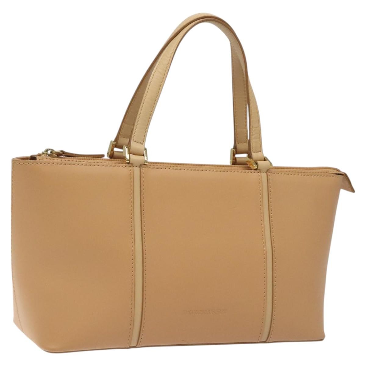 Burberry Vintage Handbag Leather, BEIGE, LEATHER, Handbag