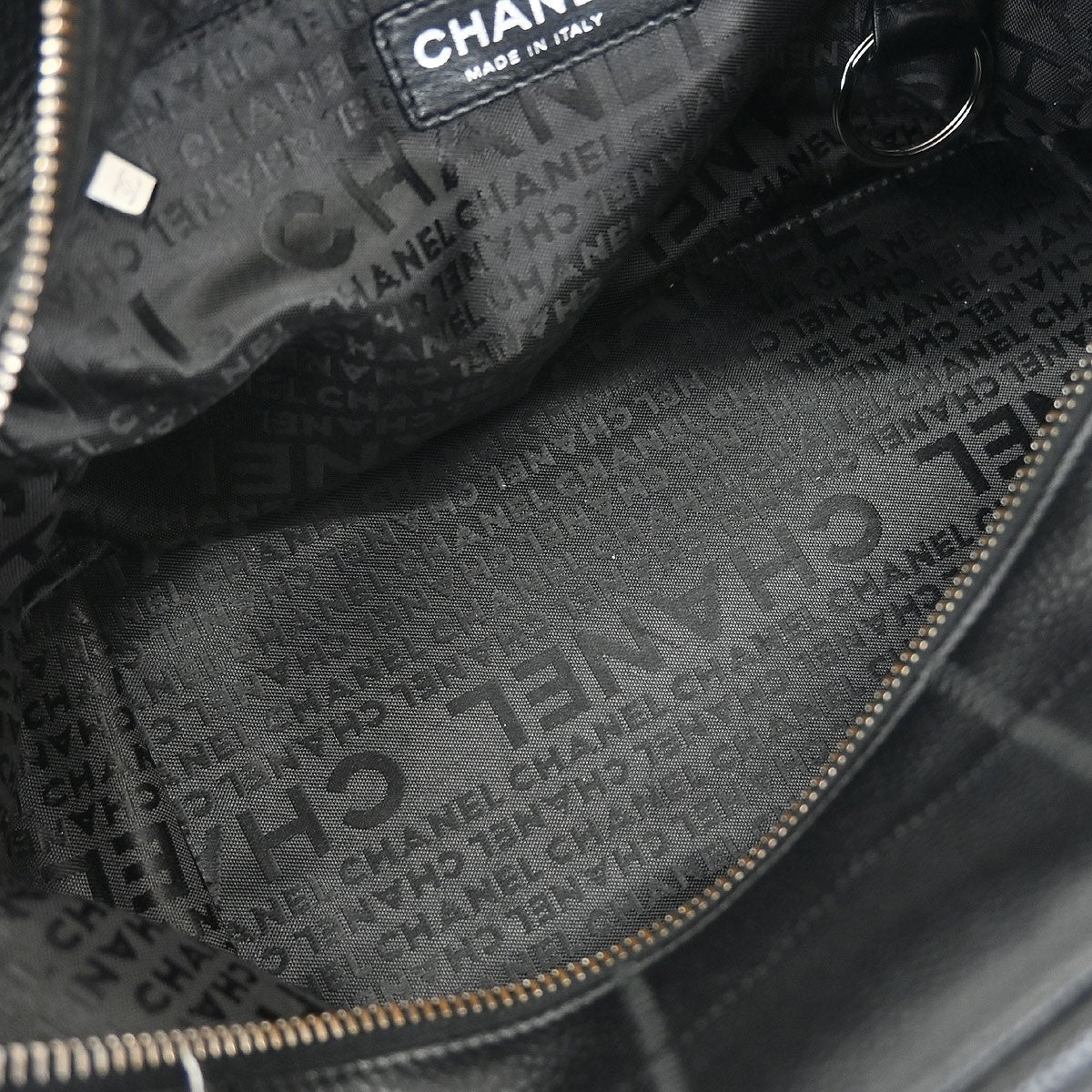Chanel Square Stitch Bowler Bag Quilted Caviar, Black, Leather, Shoulder Bag