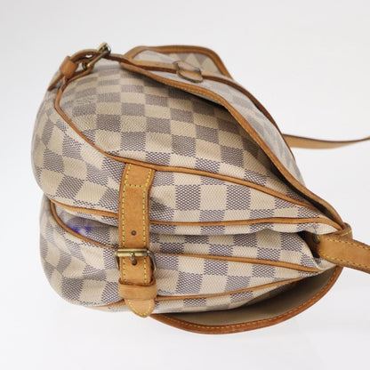 Louis Vuitton Saumur Handbag Damier, BEIGE, CANVAS, Shoulder bag