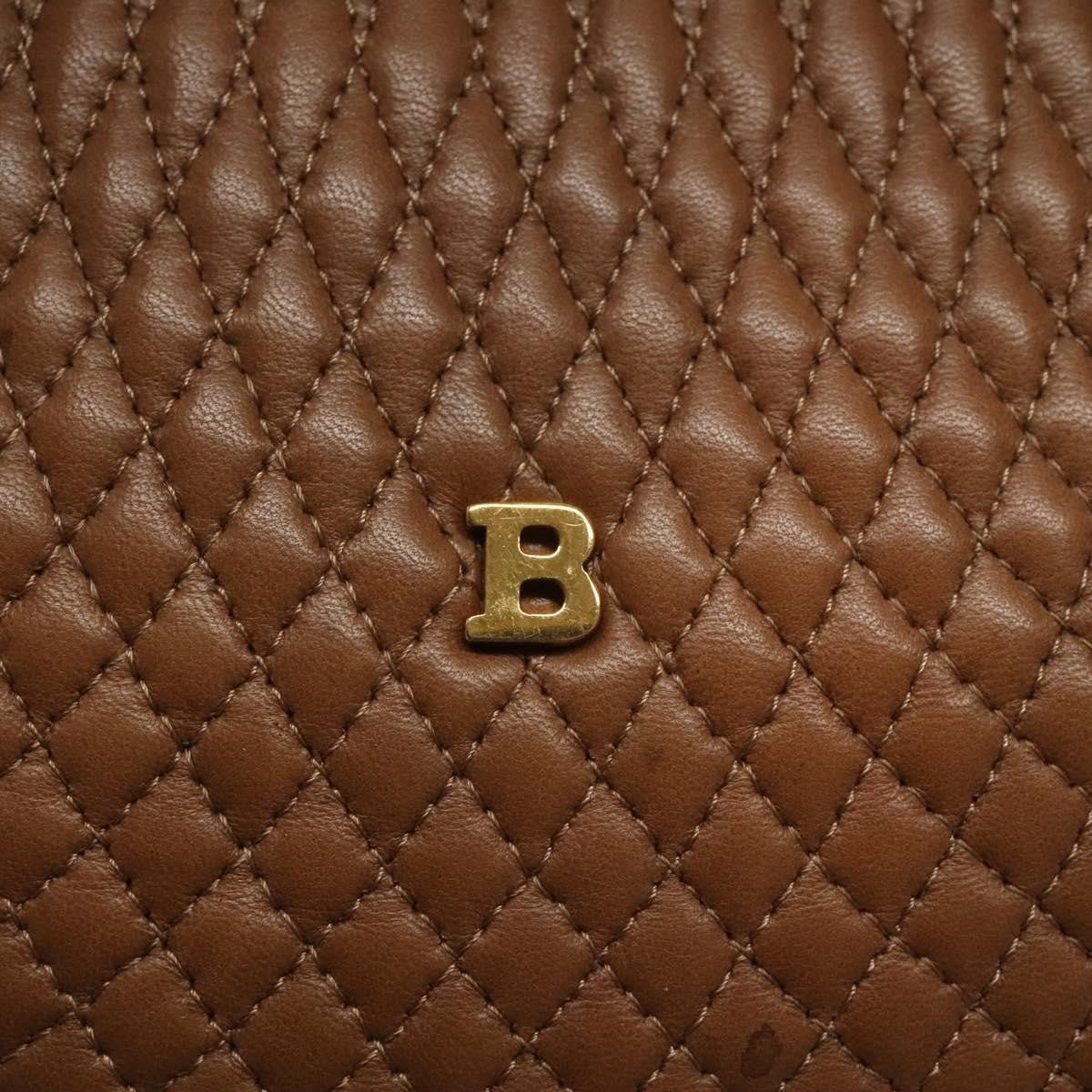 Bally Vintage Handbag Quilted Leather, Brown, Leather, Handbag