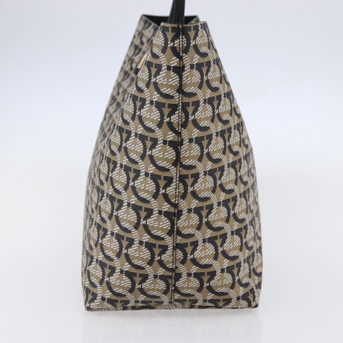 Salvatore Ferragamo Gancini Travel Tote Gancini Jacquard, BEIGE, CANVAS, Tote bag