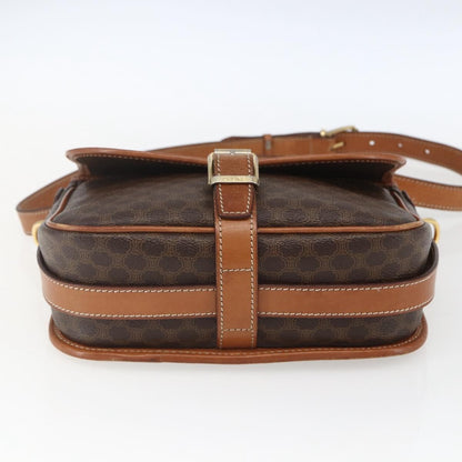 Celine Macadam Shoulder Bag PVC Leather, BROWN, PVC, Shoulder bag