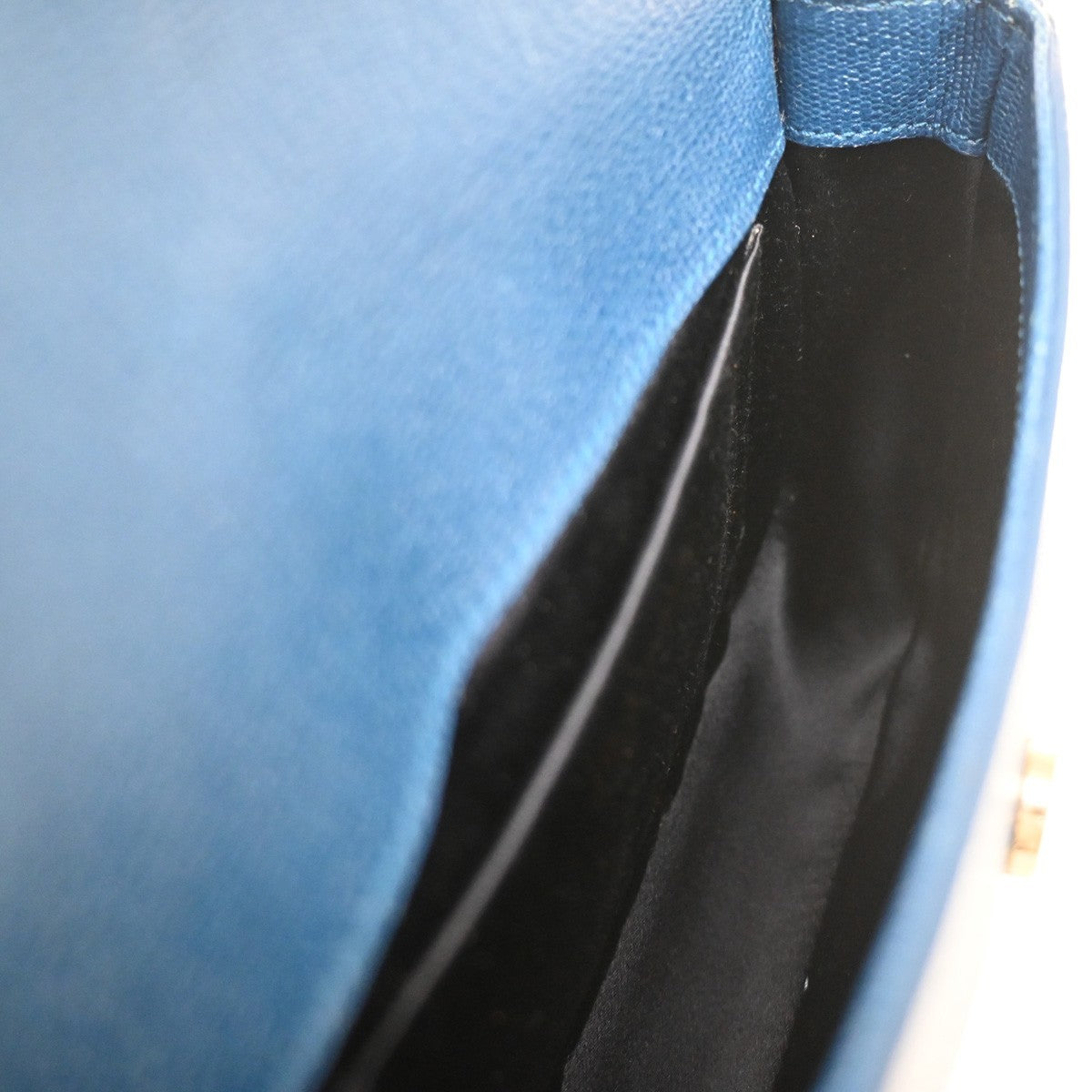 Saint Laurent Chyc Flap Bag Leather, NAVY, LEATHER, Shoulder bag