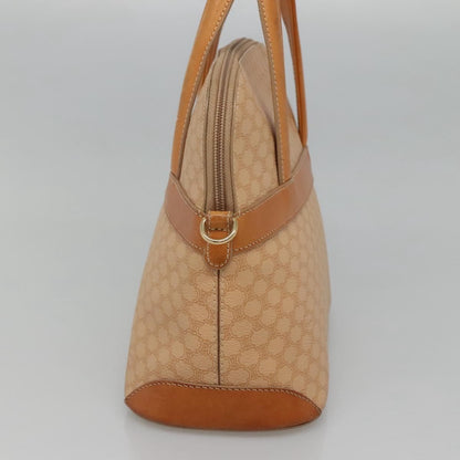 Celine Vintage Macadam Handbag Canvas and Leather, BEIGE, CANVAS, Handbag
