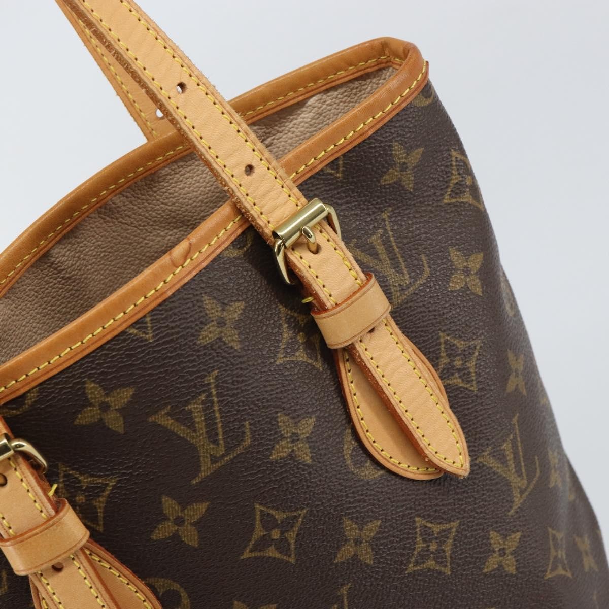 Louis Vuitton Petit Bucket Bag Monogram Canvas, BROWN, CANVAS, Tote bag