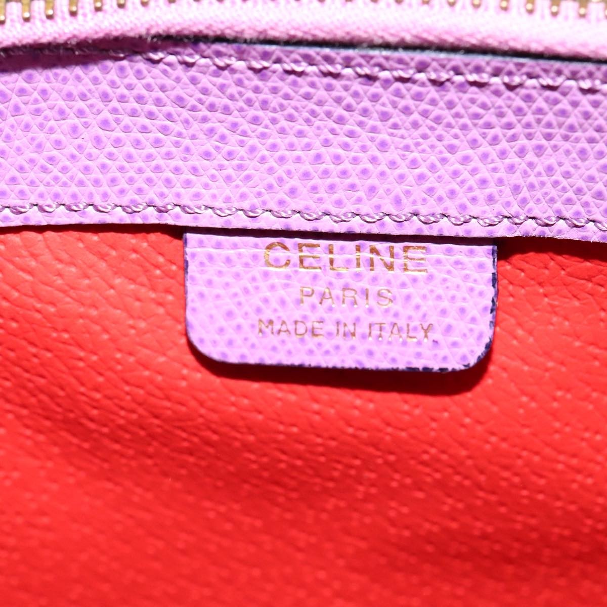 Celine Vintage turn lock shoulder bag Leather, PURPLE, LEATHER, Shoulder bag