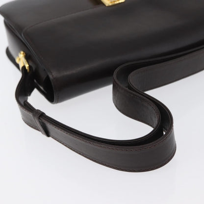 Celine Vintage Shoulder Bag Leather, BROWN, LEATHER, Shoulder bag