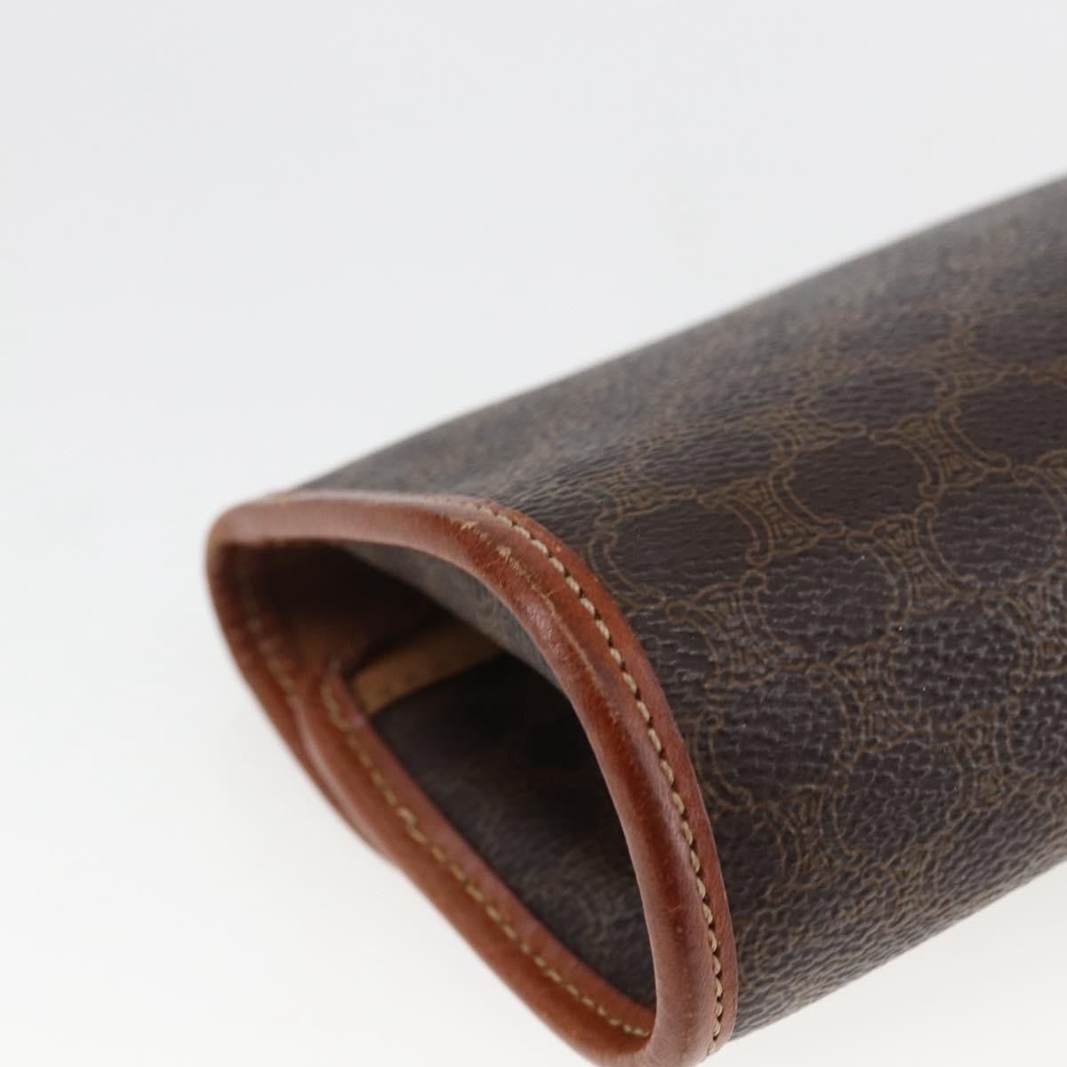 Celine Macadam Pochette Canvas and Leather, BROWN, CANVAS, Clutche & pouche