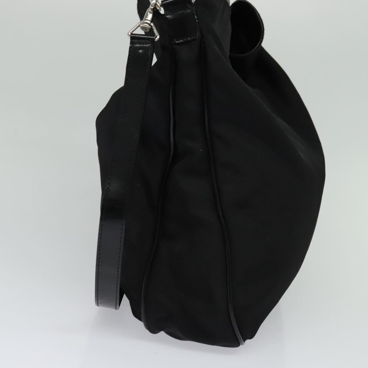 Gucci Vintage Bamboo Shoulder Bag Nylon, BLACK, NYLON, Shoulder bag