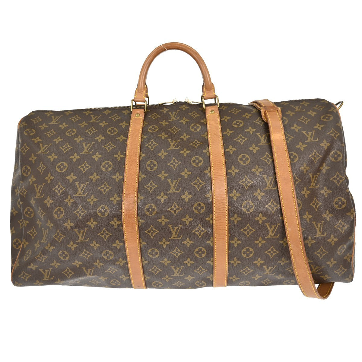 Louis Vuitton Keepall Bandouliere Bag Monogram Canvas, BROWN, CANVAS, Travel bag