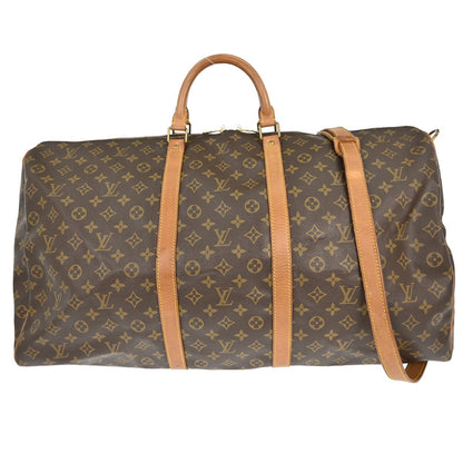Louis Vuitton Keepall Bandouliere Bag Monogram Canvas, BROWN, CANVAS, Travel bag