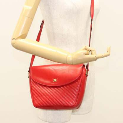 Celine Vintage Triomphe Shoulder Bag Leather, RED, LEATHER, Shoulder bag
