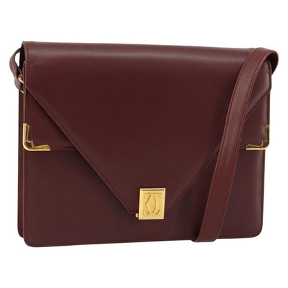 cartier Must de Cartier Shoulder Bag Leather, BURGUNDY, LEATHER, Shoulder bag