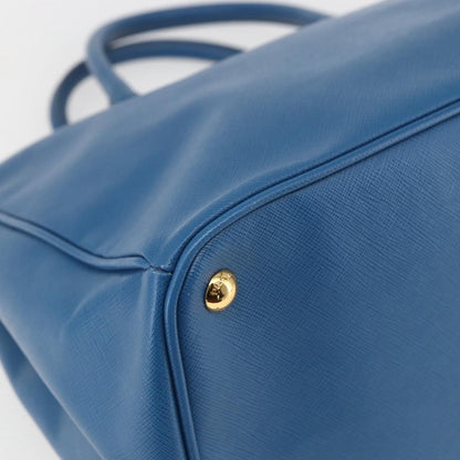 Prada Lux Open Tote Saffiano Leather, BLUE, LEATHER, Tote bag