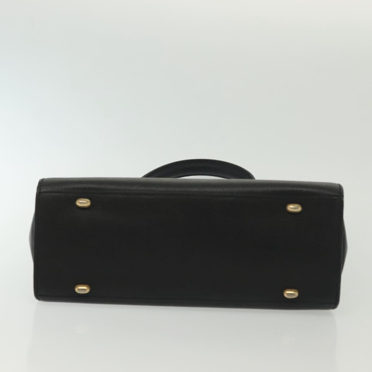 Celine Vintage Convertible Turnlock Top Handle Bag Leather, BLACK, LEATHER, Handbag