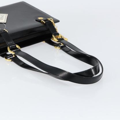 Versace Vintage Shoulder Bag Leather, BLACK, LEATHER, Tote bag