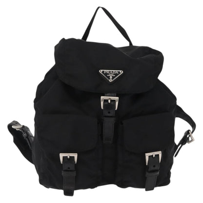 Prada Double Front Pocket Backpack Tessuto, BLACK, NYLON, Backpack