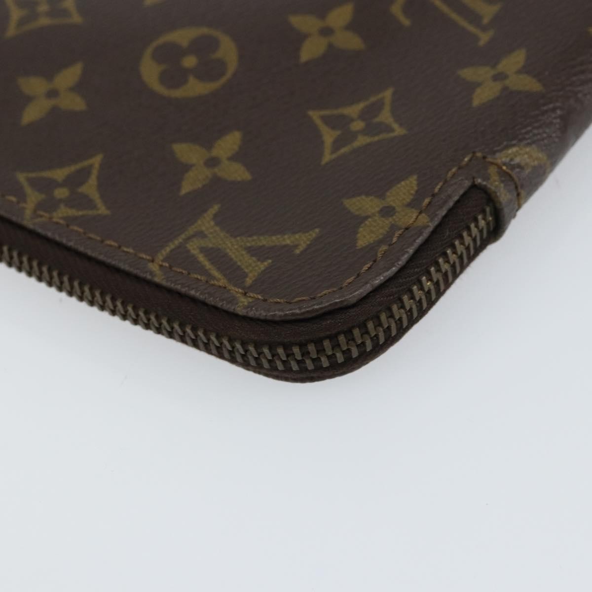 Louis Vuitton Poche Documents Monogram Canvas, BROWN, CANVAS, Clutche & pouche