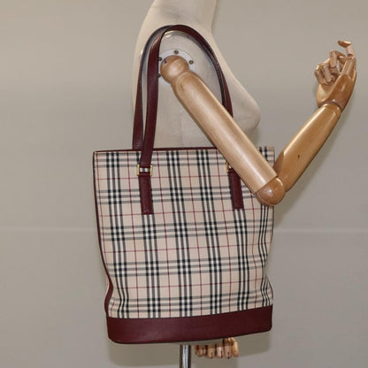 Burberry Nova Check Tote Canvas and Leather, BEIGE, CANVAS, Tote bag