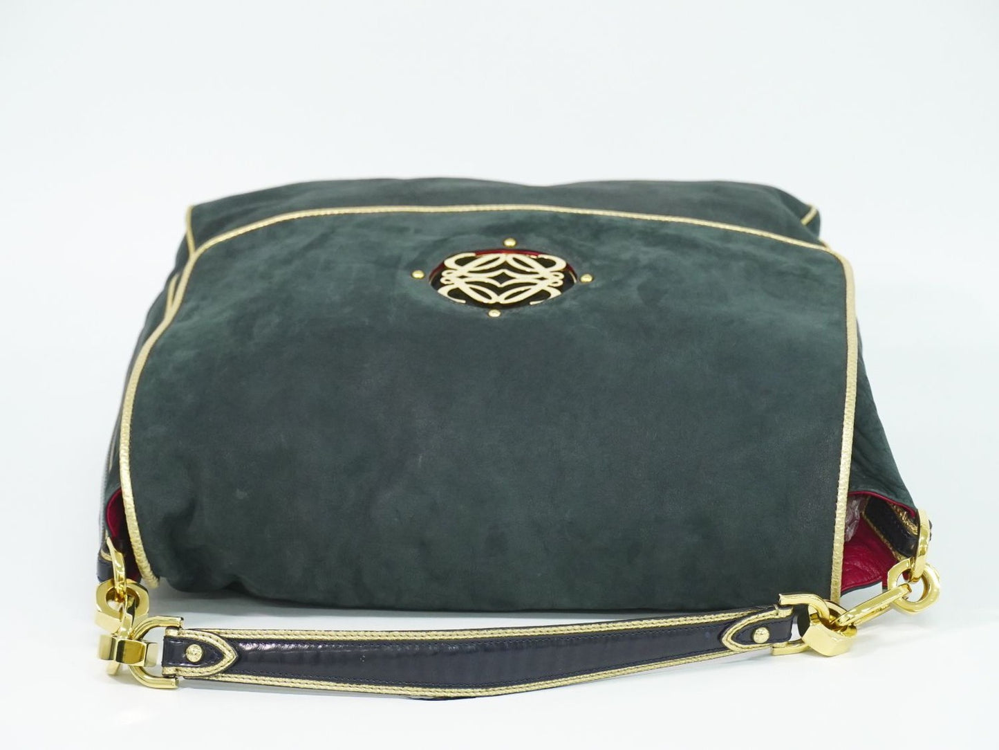 Loewe Anagram Shoulder Bag Suede, Black, Suede, Shoulder Bag
