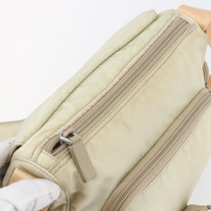 Prada Buckle Messenger Bag Tessuto, Beige, Nylon, Shoulder Bag