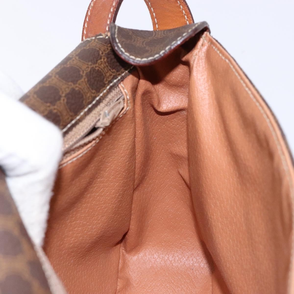 Celine Macadam Shoulder Bag PVC Leather, BROWN, CANVAS, Shoulder bag