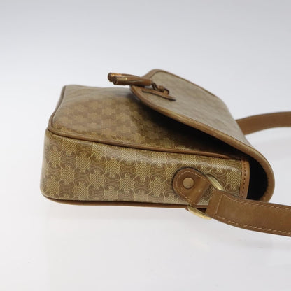 Celine Vintage Macadam Shoulder Bag Canvas, BEIGE, CANVAS, Shoulder bag
